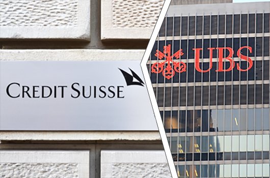 logo UBS, logo Credit Suisse